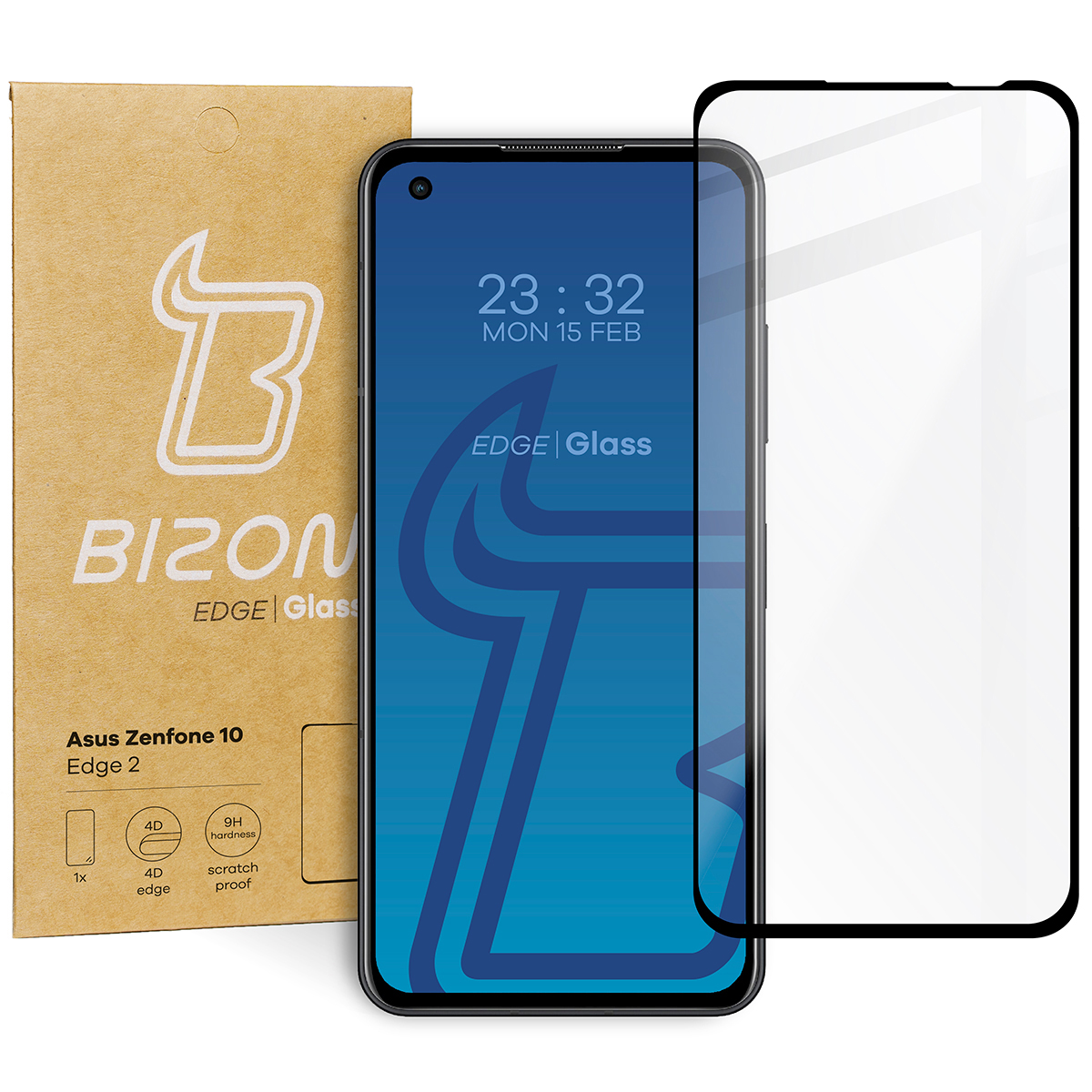 Szkło hartowane Bizon Glass Edge 2 dla Asus Zenfone 10, czarne